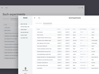 Dashboard wireframes