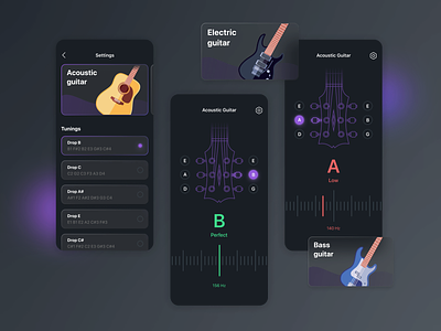 Guitar Tuner App app design mobile mobile ui ui ux