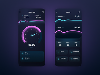 Speed Test App app design mobile mobile ui ui ux