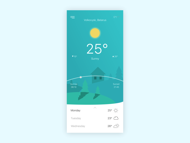 Weather app animation