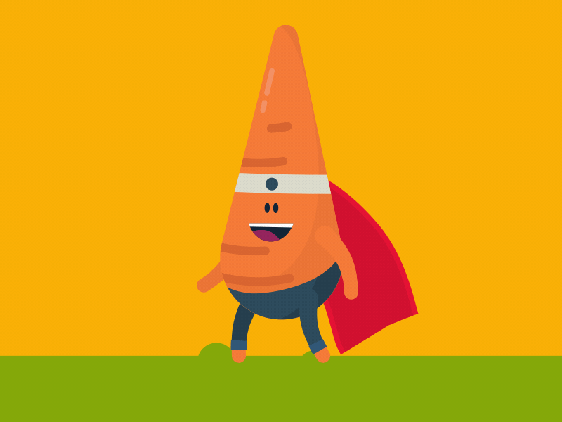 Courageous Carrot 2d animation after effects animation character animation illustrator