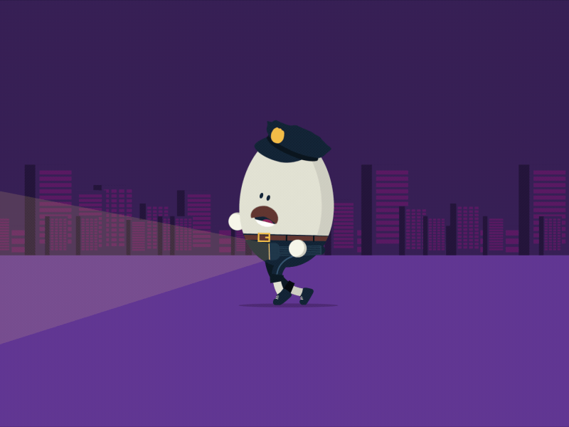Walk Cycle - Egg Cop 2d animation after effects animation character animation illustrator walk cycle