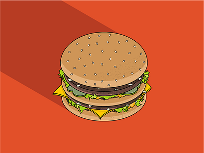 Isometric Big Mac 2d big mac burger icon illustrator isometric long shadow