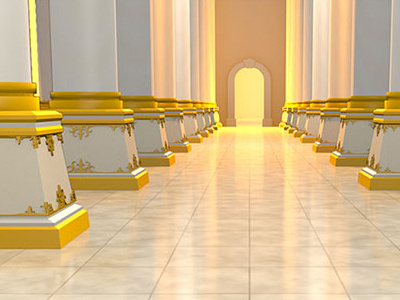 Luminous Halls 3d model background design game