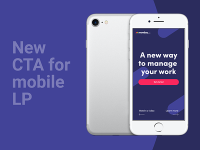 Mobile CTA 1st fold design hero section landingpage lp marketing mobile design mobile ui monday.com ui