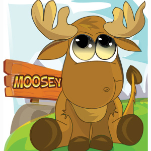 Moosey animals childrens illustration deer logo moose reindeer