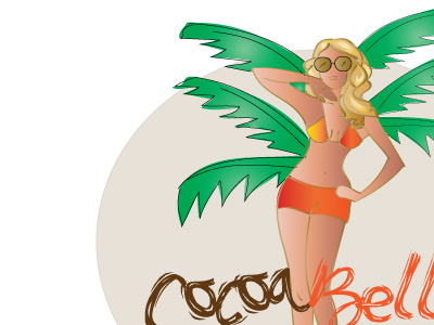 CocoaBella Beach bikini lady logo online store vintage logo women