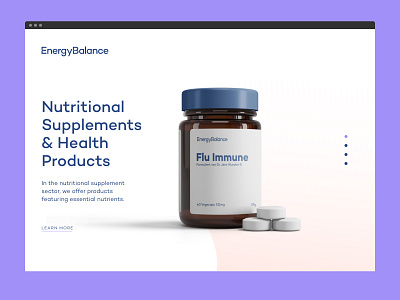 EnergyBalance® Landing Page branding design food health landingpage nutrition packaging supplements ui