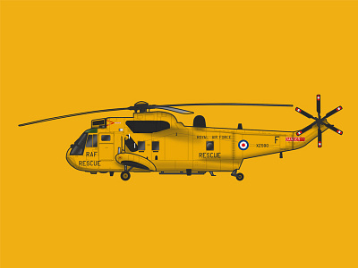 RAF Sea King HAR3 dribble helicopter illustration photoshop royal air force sea king westlands
