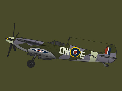 Supermarine Spitfire Mk.XIV, green illustration photoshop plane royal air force spitfire supermarine spitfire
