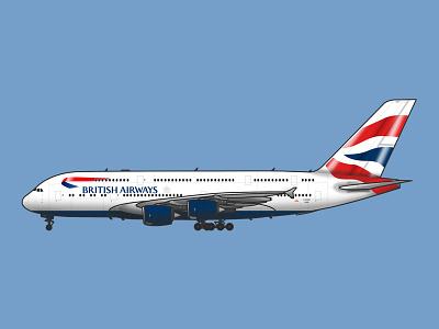 British Airways A380 a380 airbus airbus a380 ba blue british airways illustration photoshop plane