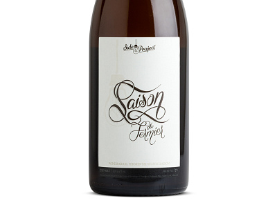 Saison Label beer bottle label lettering script