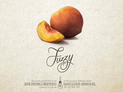 Fuzzy Label craft beer fruit label script typography