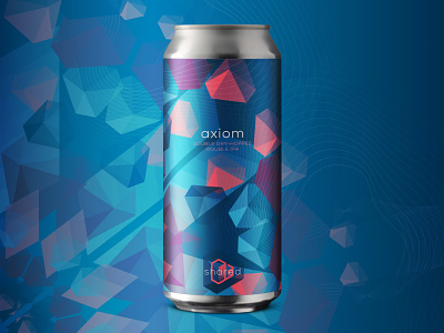 Shared Axiom alcohol beer branding can cpg craft beer design illustration ipa isometric kaleidoscope label logo pattern