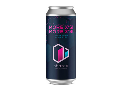Shared More X's! More Z's! Can beer branding can craft geometric isometric label
