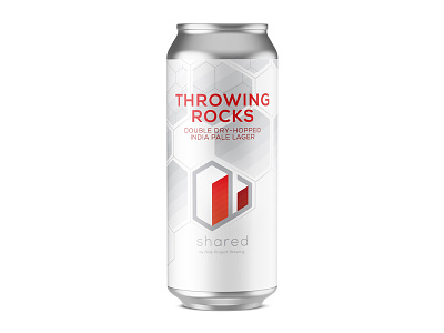 Shared Throwing Rocks Can can craft beer isometric label logo packaging design