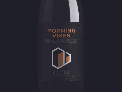 Shared Morning Vibes beer bottle branding craft beer design isometric label label design