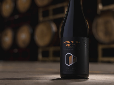 Shared Morning Vibes Bottle barrels branding craft beer design label