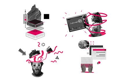 sabaideea annual report collage illustration branding collage design flat graphic design illustration