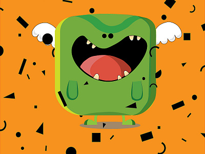 green monster flat illustration animation design flat illustration minimal ui vector