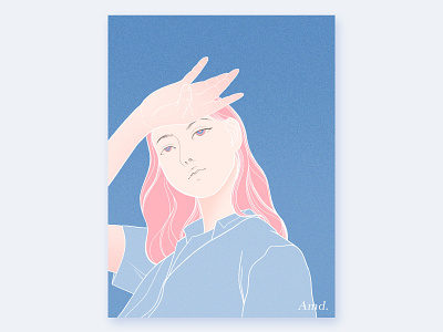Pink & Blue art design girl graphicdesign illustration illustration art illustrator pink hair portrait art portrait illustration portrait painting visual