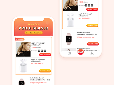 Price Slash App Homepage app application design ecommerce gradient color product card ui uidesign ux uxdesign
