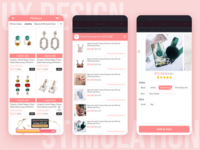 Stimulation of Online Shopping add to cart app conversion design ecommerce process bar promotion ui ux