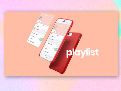 U-Niq Playlist App app banner concept dashboard design infographic interface iphone mobile pantone pastel pink playlist