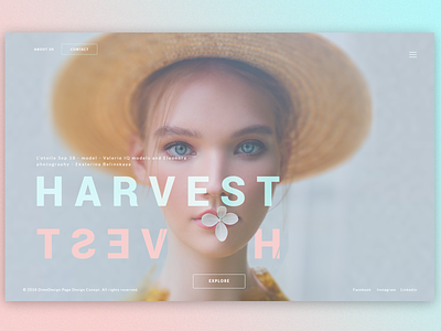 Harvest - Splash Page Concept banner graphic design interace photoshop screen splash ui ux web design
