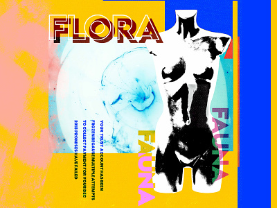Flora & Fauna - Typographic Poster Design 90s collage concept design digital art illustration nashville streetwear texture typography yellow