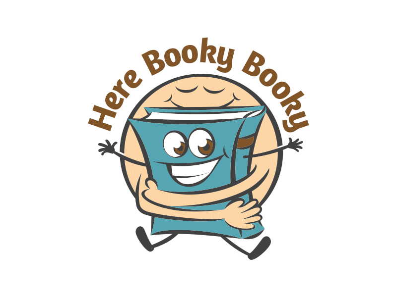 Here Booky Booky book character character design graphic design logo logo design