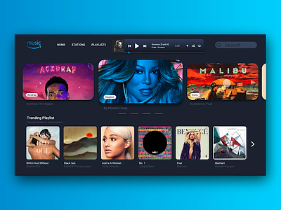 Amazon Music Redesign adobexd amazon animation concept daily 100 design interaction landing page redesign uidesign ux ux ui ux design xd