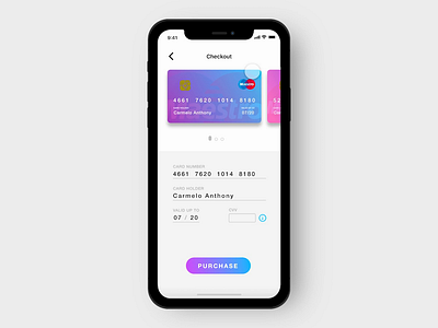 Credit Card Payments adobe adobexd animation card checkout checkout credit card credit card payment cvv daily 100 daily 100 challenge design illustraion microinteraction swipe ui uiux ux design vector xd