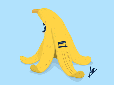 Banana winter sport- illustration by Samy Löwe