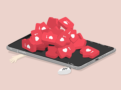 Social heart attack - illustration by Samy Löwe