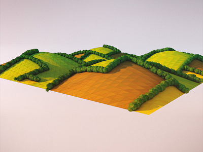 Procedural landscape test 01 c4d cinema 4d landscape lowpoly