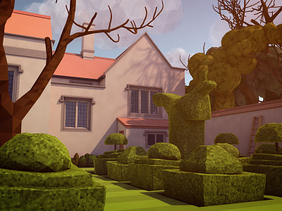 Topiary c4d cinema4d landscape lowpoly topiary