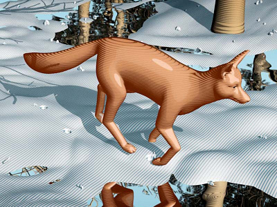 Fox In The Snow c4d cinema4d fox sculpting sketch toon zbrush