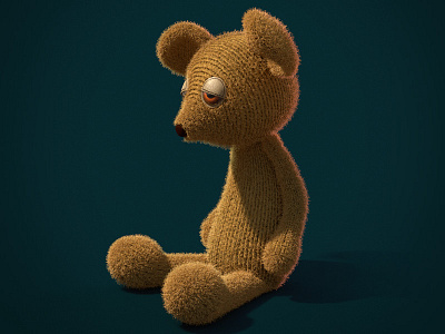 Sad Bear colour bear c4d cinema 4d hair