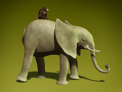 Elephant with passenger bosch c4d cinema 4d hieronymus bosch zbrush