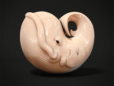 Whale cinema4d netsuke zbrush