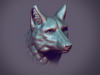 WolfDog dog sculpt sculpting wolf zbrush