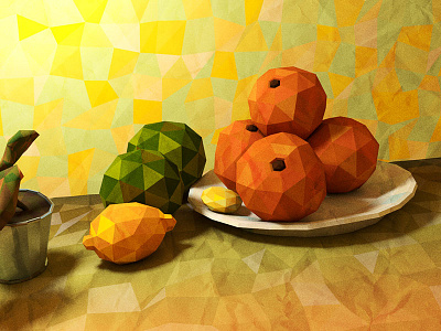 Still Life With Apples (after Cezanne) c4d cinema4d lowpoly