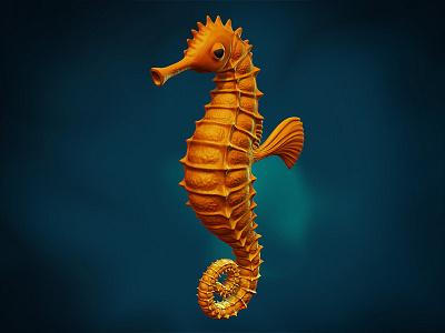 Seahorse c4d cinema4d r14 sculpting