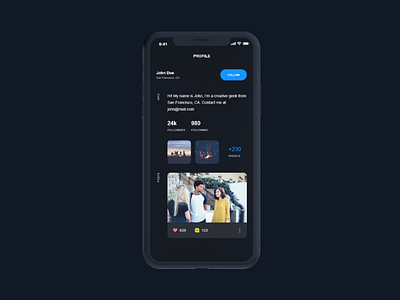 Profile Screen UI ui design profile screen iphone
