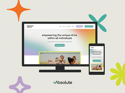 Web & Branding Refresh for Absolute Dance Center branding colorful design gradient logo mobilefriendly ui web webdesign website