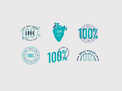 100% badge branding design graphicdesign heart illustration jesus logo logo marks marks t shirt t shirt design texture type typography vector