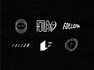Follow Marks design follow funky type graphic design hip type jesus lettering logo marks logomarks rightnow media texture type typography