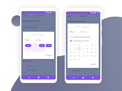 Custom Frequency android habitica mobile picker redesign to do ui