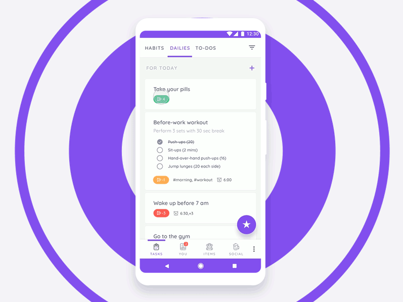 Habitica - Create task animation add android create habitica mobile redesign to do ui